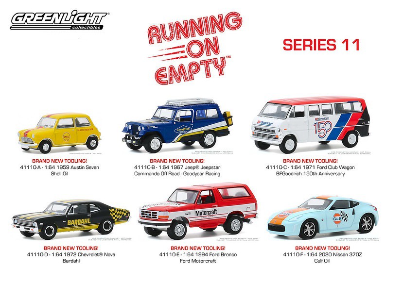 Running on Empty Series 11 Assortiment  1-64 greenlight - 41110  -  Passion Diecast