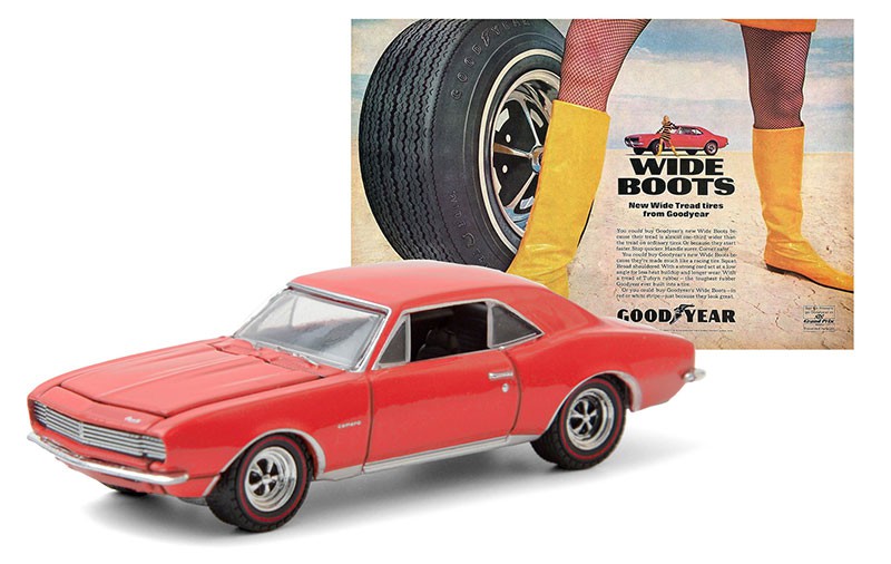 1967 Chevrolet Camaro - Wide Boots "New Wide Tread tires from Goodyear" - greenlight 1/64  Hobby Exclusive - 30195