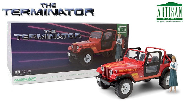 1983 Jeep CJ-7 Renegade With Sarah Connor Figure  The Terminator Greenlight Artisan 19060 PASSION DIECAST