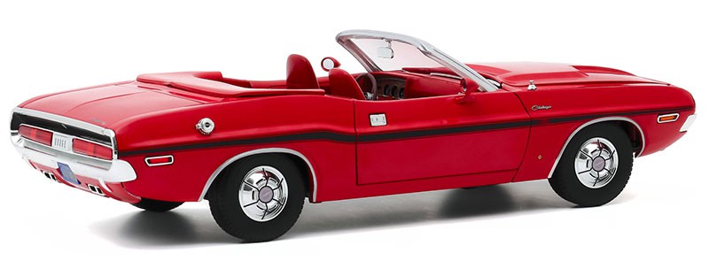1970 Dodge Challenger R/T Convertible in Rallye Red - The Mod Squad (TV Series) - Greenlight 1/18 - 13565  - Passion Diecast 