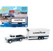 1959 Ford F-250 Good Year w/ Enclosed Trailer White - Johnny Lightning  1:64 - JLCP7338-B Passion Diecast 