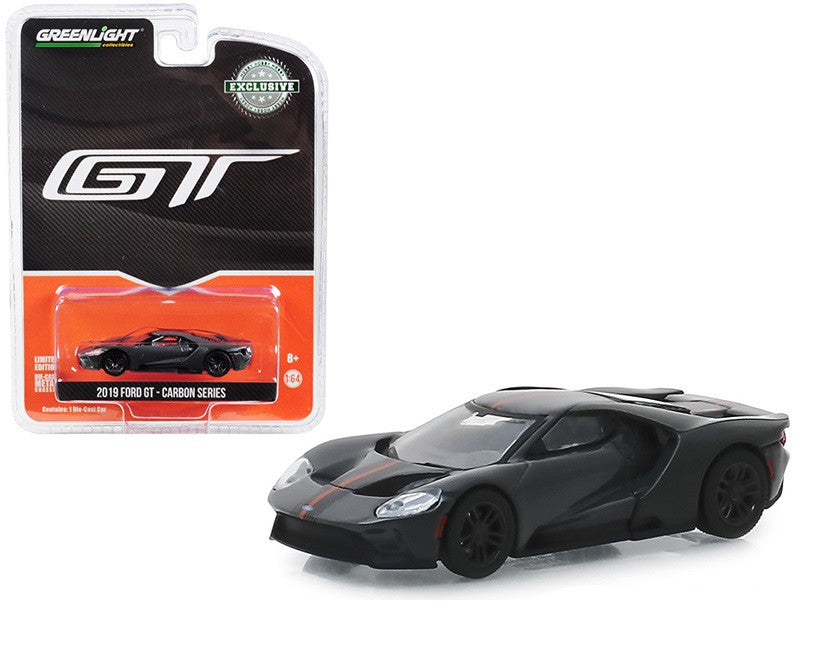 2019 Ford GT - Carbon Series - Orange Accent Color - greenlight 1/64  Hobby Exclusive - 30039