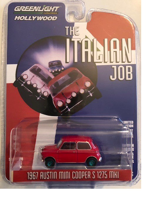 1967 Austin Mini Cooper S 1275 MkI in Red - The Italian Job (1969) - Hollywood Série 28 - 1-64 GREENMACHINE 44880 BGR