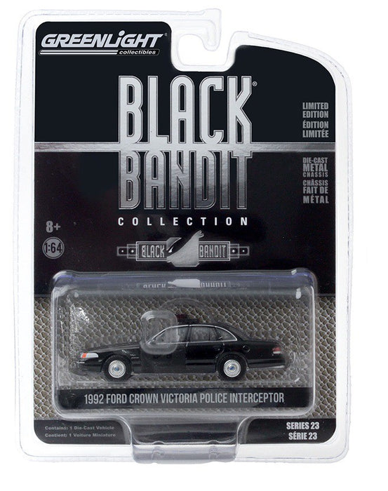 1992 Ford Crown Victoria Police Interceptor  - Black  Bandit  Series 23,  1-64 Greenlight 28030 E Passion Diecast