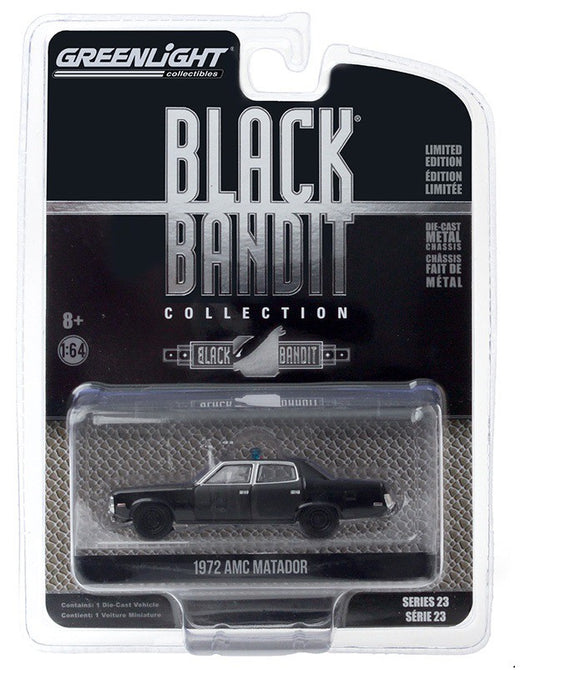1972 AMC Matador Police  - Black  Bandit  Series 23,  1-64 Greenlight 28030 D   Passion Diecast