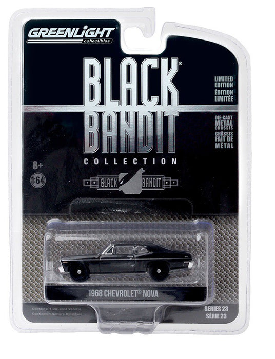 1968 Chevrolet Nova - Black  Bandit  Series 23,  1-64 Greenlight 28030 B  Passion Diecast