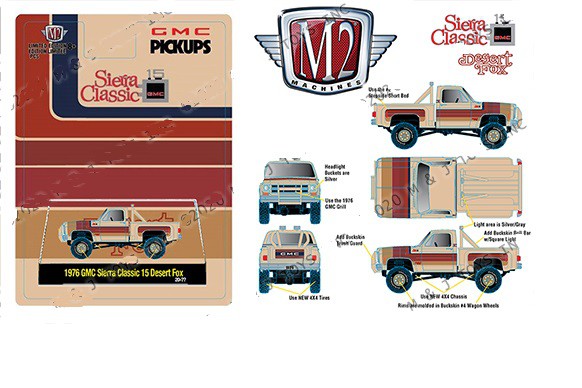 1976 GMC Sierra Grande 15 Desert Fox -  M2 Auto Trucks 1:64 - Hobby Exclusive - 31500-HS15 - Passion  Diecast 