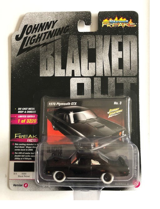 1970 Plymouth GTX  (Black) Street Freaks -  WHITE LIGHTNING 1:64 - JLCP7101GR