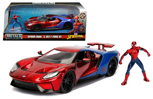2017 Ford GT with Spider-Man Figure -  Jada 1/24 - 99725  - Passion Diecast 
