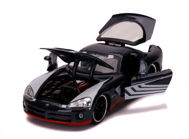 2008 Dodge Viper Black  with Venom Figure Marvel - Spider-Man  Jada 1/24 -31750 - Passion Diecast 