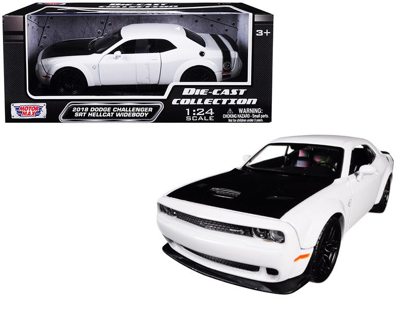 2018 Dodge Challenger SRT Hellcat Widebody White - Motormax 1/24 - 79350 WH - Passion Diecast 