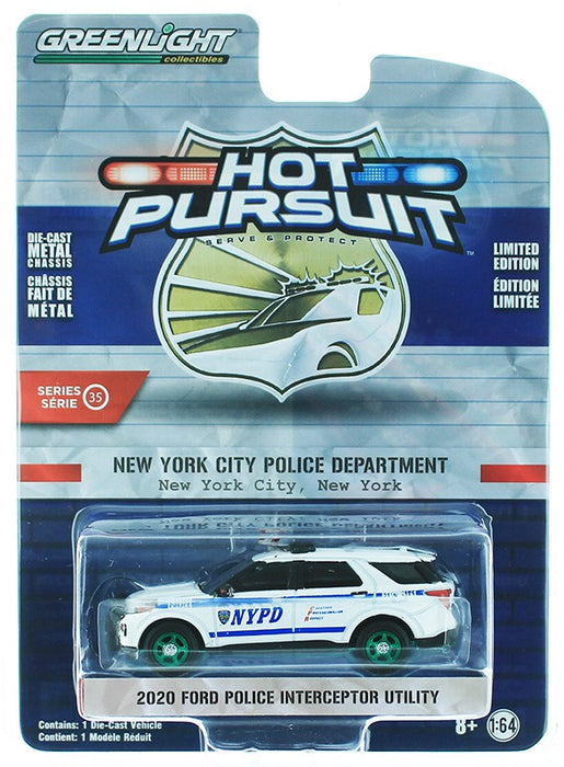 2020 Ford Police Interceptor Utility  NYPD Police - Hot Pursuit Series 35 -  1-64 greenlight 42920 F  -  Passion Diecast