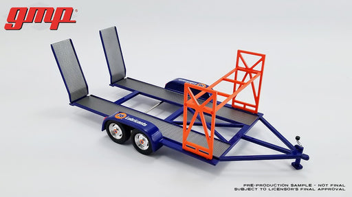 Union 76  Tandem Car Trailer with Tire Rack - Blue GMP 1/18 - 18949  - Passion Diecast   - Passion Diecast 
