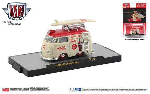 1960 VW DELIVERY MINI VAN Coca Cola With Surf Board -  M2  1:64  - 52500-BB02 B - Passion Diecast 