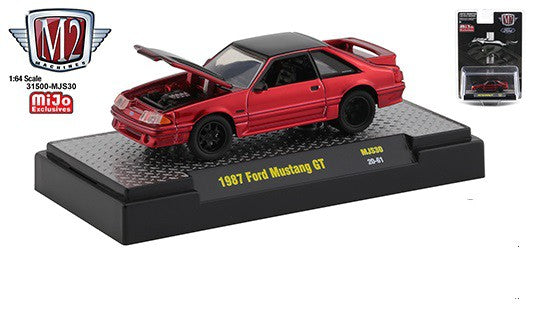 1987 Ford Mustang GT 5.0 Twin Turbo Fox Body  -  M2 Machines 1:64 Hobby Exclusive Detroit Muscle- 31500-HS07  - Passion Diecast