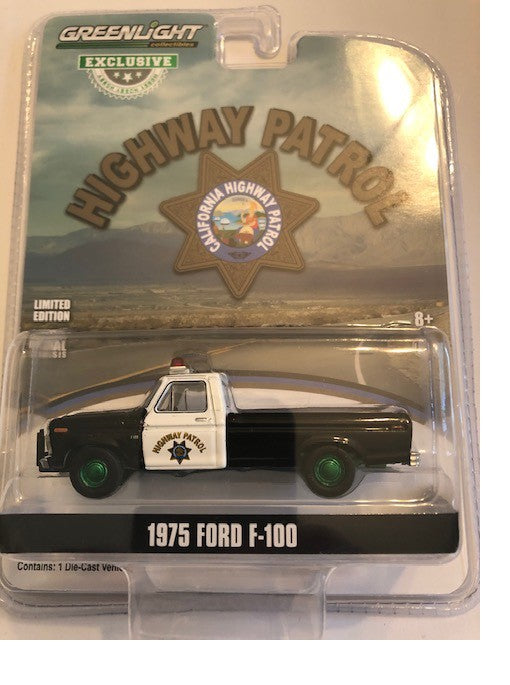 1975 Ford F-100 Pickup California Highway Patrol  -  (Hobby Exclusive) 1/64 GREENMACHINE 30085GR