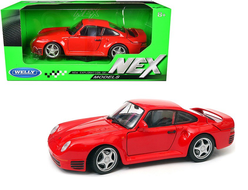 1986 Porsche 959 Red  - Welly 1/24 - 24076 RD  - Passion Diecast 