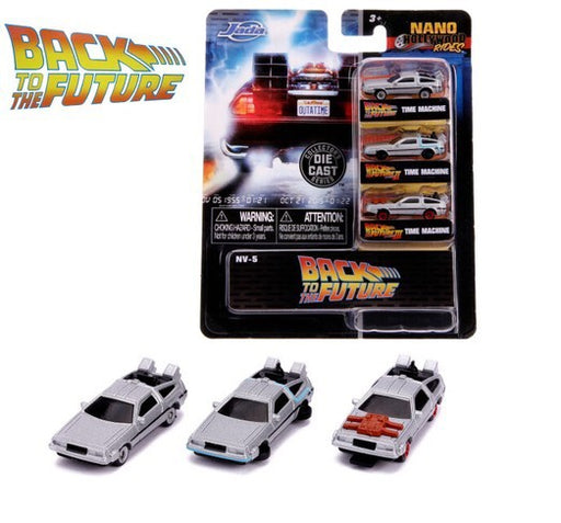 Delorean Time Machine  - Back to the Future  set of 3 -  Jada Nano - 31583 - Passion Diecast