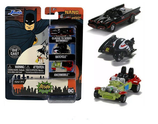Batman Classic TV Series -  set of 3 Hollywood Rides -  Jada Nano - 31988 - Passion Diecast