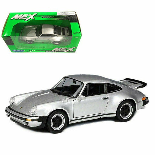 1974 Porsche 911 Turbo 3.0 Silver - Welly 1/24 - 24043 Sil - Passion Diecast 