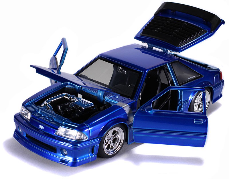 1989 Ford Mustang GT  Blue   "Bigtime Muscle" - Jada 1/24 - 31863 - Passion Diecast 
