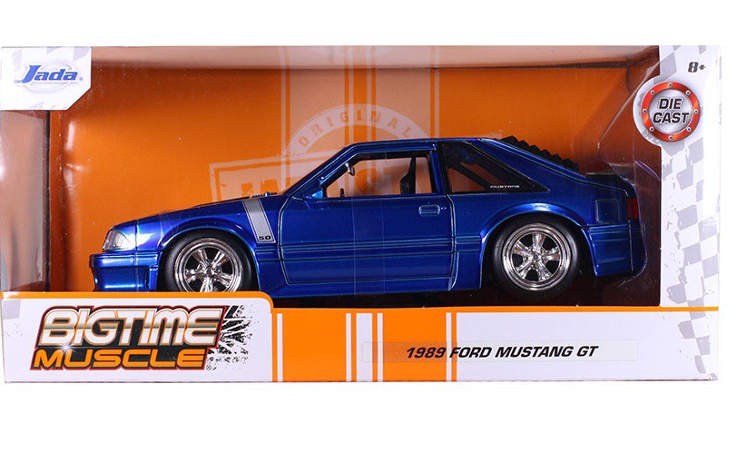 1989 Ford Mustang GT  Blue   "Bigtime Muscle" - Jada 1/24 - 31863 - Passion Diecast 