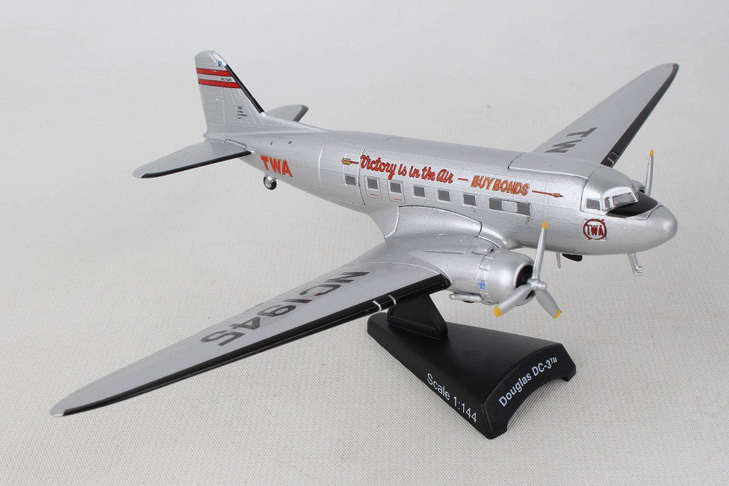 Douglas DC-3 TWA / POSTAGE STAMP 1/144  PS5559-4 - Passion Diecast   