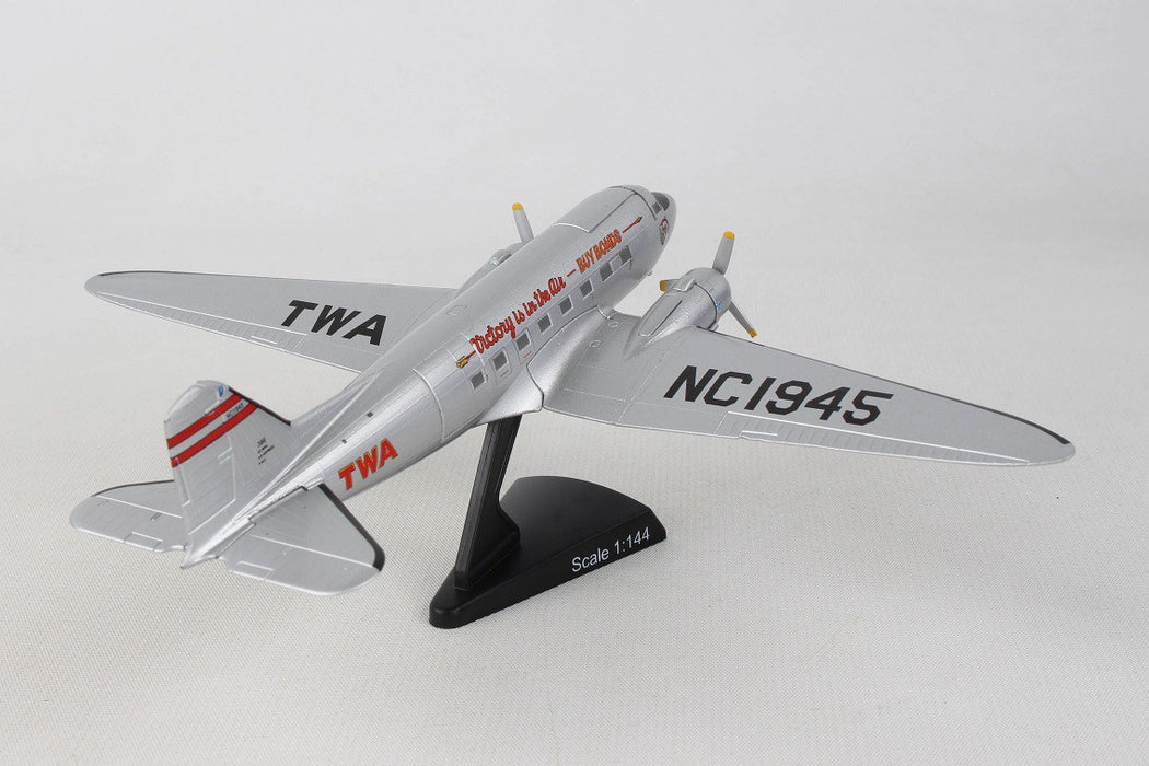Douglas DC-3 TWA / POSTAGE STAMP 1/144  PS5559-4 - Passion Diecast   