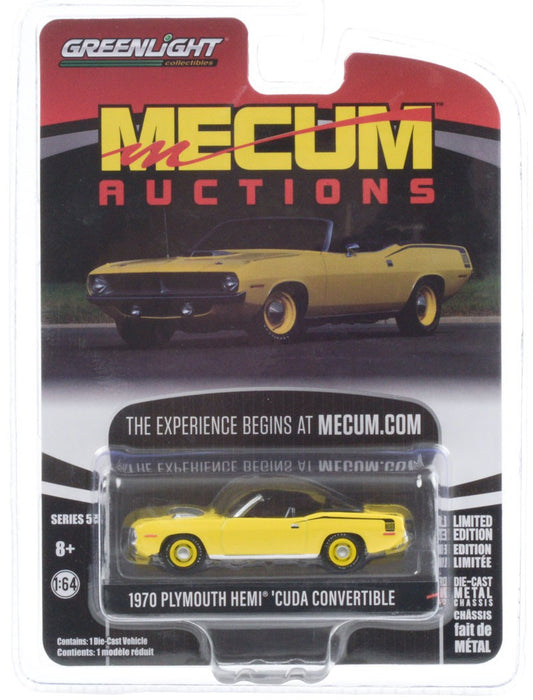 1970 Plymouth HEMI Cuda - Mecum Auctions Series 5  -  greenlight 1-64  - 37210 C -  Passion Diecast