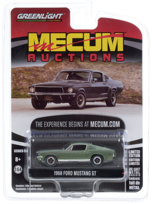 1968 Ford Mustang GT ‘Bullitt’ - Mecum Auctions Series 5  -  greenlight 1-64  - 37210 A - Passion Diecast