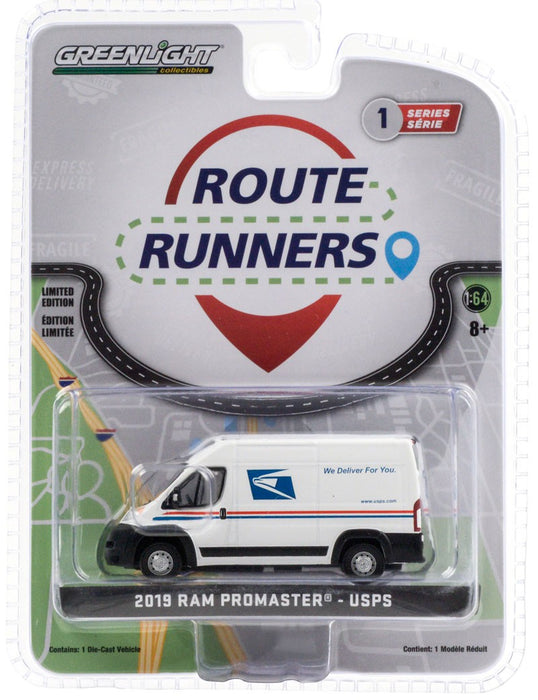 Ram ProMaster 2500  United States Postal Service (USPS) - Route Runners Series 1-  Greenlight 1-64 - 53010 F - Passion Diecast 