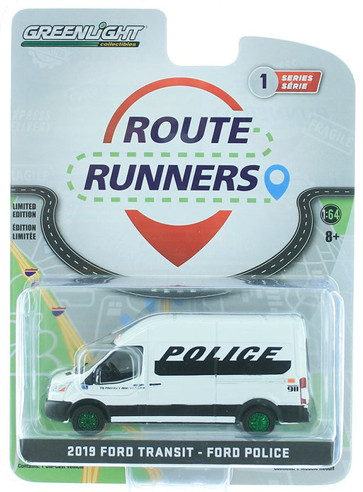 2019 Ford Transit LWB - Police Prisoner Transport Vehicle - Route Runners Series 1- GREENMACHINE 1-64 - 53010 DGR
