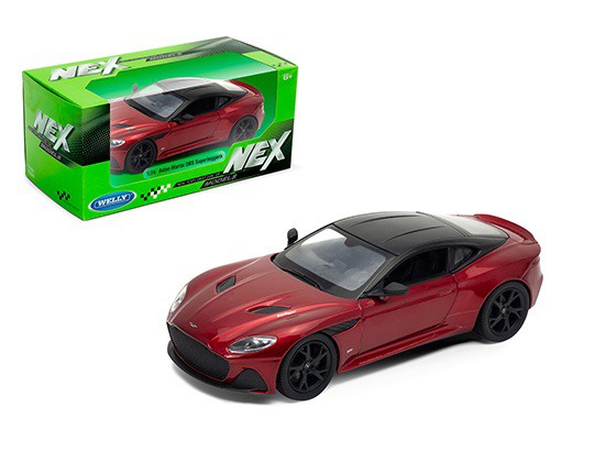 Aston Martin DBS Superleggera Red  - Welly 1/24 - 24095 RD- Passion Diecast 