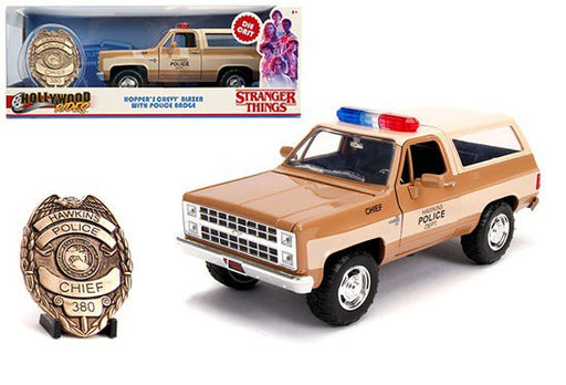 Hopper's Chevrolet Blazer / Police Badge "Hawkins Police Dept." "Stranger Things" -  JADA 1/24 -  31111 -  Passion Diecast