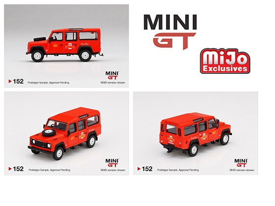 Land Rover Defender - 110  Red UK Royal Mail Post Bus - Mini GT by TSM Models 1/64 - MGT00152 -  Passion Diecast 