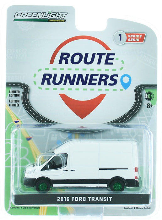 2015 Ford Transit LWB -Oxford White - Route Runners Series 1- GREENMACHINE 1-64 - 53010 AGR