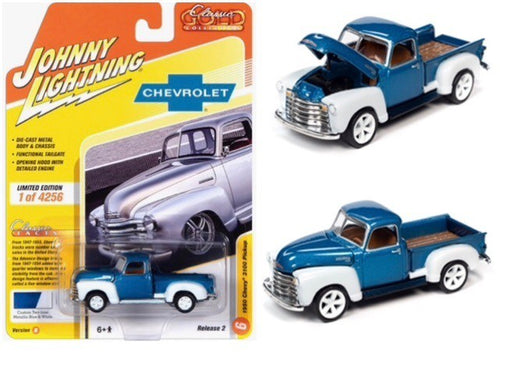 1950 Chevy Truck Blue / White - Classic Gold Release 2 -  Johnny Lightning 1:64 - JLSP106 B  - Passion Diecast 