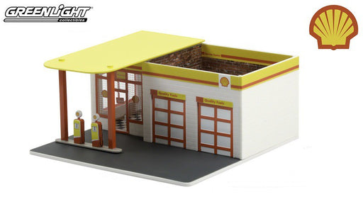 Shell Oil  2  - Vintage Gas Station - Mechanic's Corner Series 7- Greenlight 1/64 -  57073  - Passion diecast