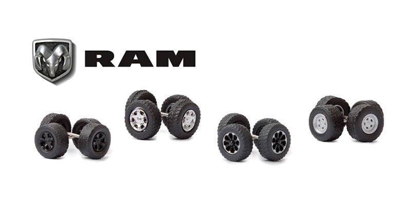 Ram Trucks  Wheel & Tire Pack  - Auto Body Shop series 4 - Greenlingt 1/64   - 16070 C- Passion Diecast