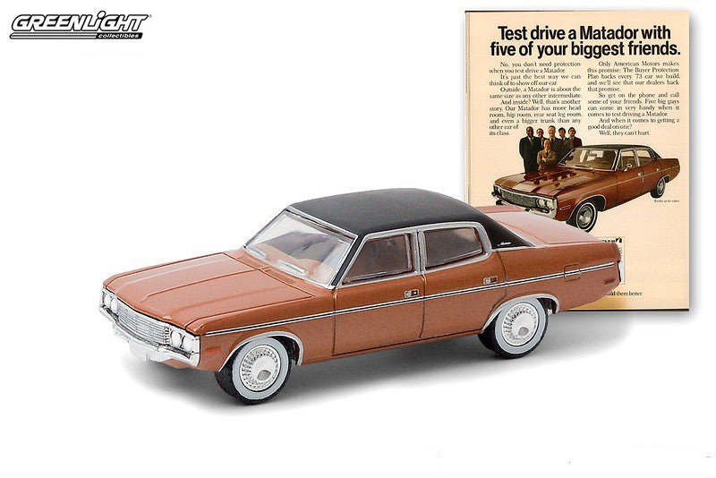 1973 AMC Matador -Vintage Ad Cars Series 3 - 1-64 Greenlight 39050 C  - Passion Diecast