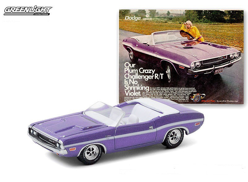 1971 Dodge Challenger R/T Convertible  -Vintage Ad Cars Series 3 - 1-64 Greenlight 39050 B  - Passion Diecast