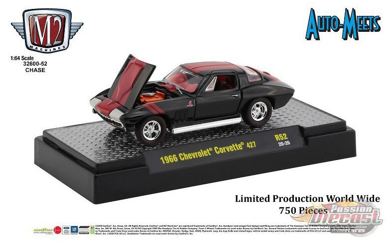 Auto-Meets  Release 52 1966 Chevy Corvette 427  - CHASE CAR M2 Machines 1:64 - 32600-R52GR