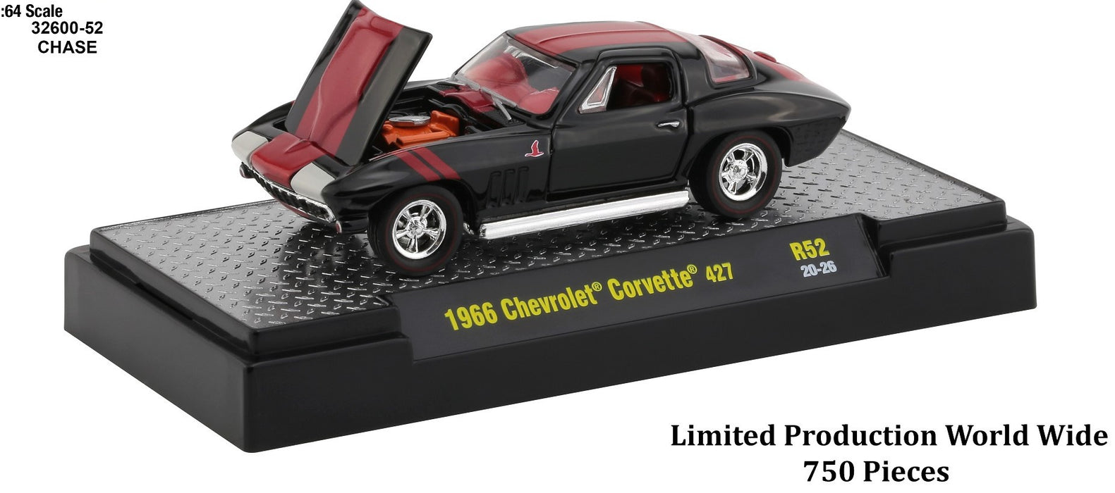 Auto-Meets  Release 52 1966 Chevy Corvette 427  - CHASE CAR M2 Machines 1:64 - 32600-R52GR