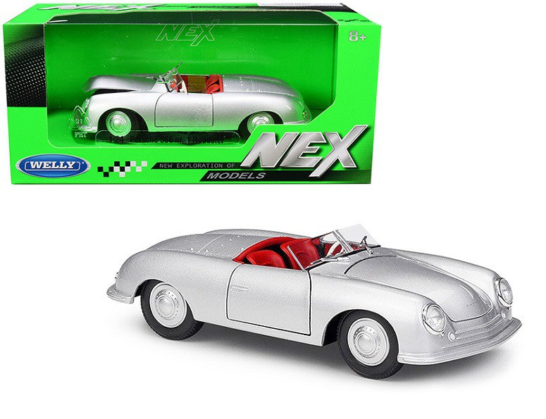 1948 Porsche 356 Nr.1 Roadster  Silver - Welly 1/24 - 24090  Sil  - Passion Diecast 