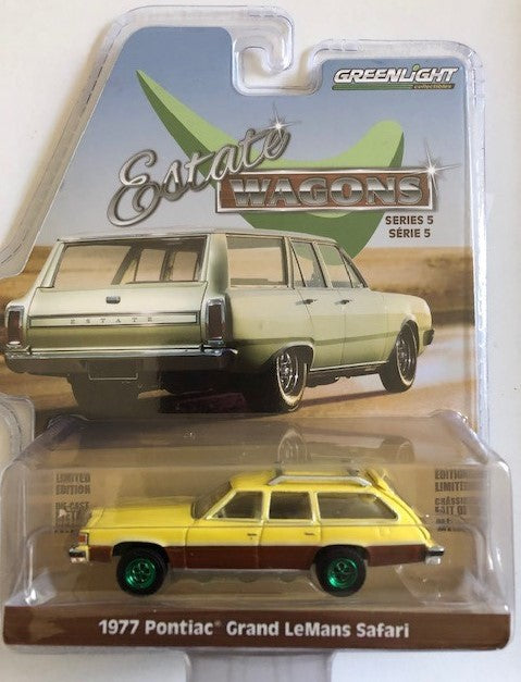 1977 Pontiac Grand LeMans Safari Goldenrod Yellow   - Estate Wagons Series 5 - 1/64  GREENMACHINE - 29990 EGR