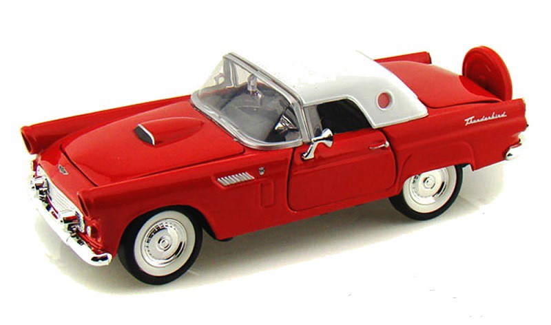 1956 Ford Thunderbird T-Bird Red -  Motormax 1/24 - 73312 RD  -Passion Diecast 