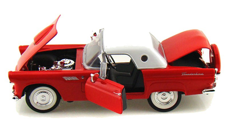 1956 Ford Thunderbird T-Bird Red -  Motormax 1/24 - 73312 RD  -Passion Diecast 