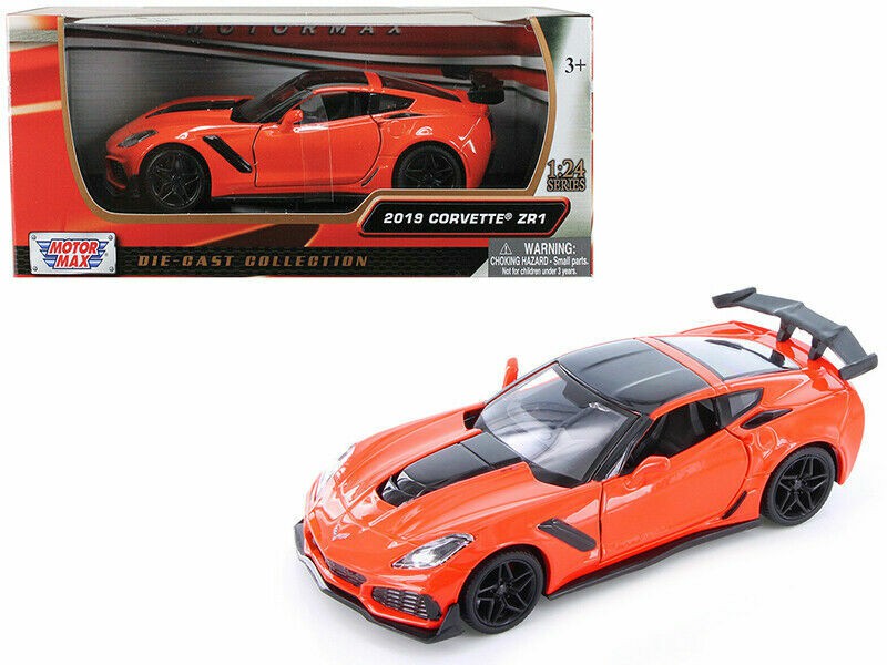 2019 Chevrolet Corvette ZR1 Orange - Motormax 1/24 - 79356 OR - Passion Diecast 