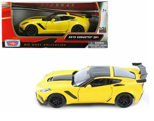 2019 Chevrolet Corvette ZR1 Yellow - Motormax 1/24 - 79356 YL  - Passion Diecast 