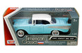 1957 Chevrolet Bel Air Light Blue with White Top - Motormax 1/24 73228 BLWH  - Passion Diecast 
